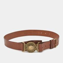 Leather belt Burberry Beige size 80 cm in Leather - 29416345