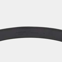 Burberry Black Leather Chain Detail Buckle Belt S