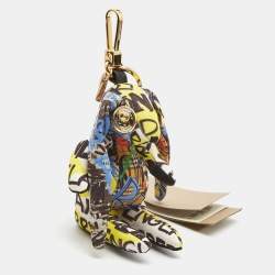 Burberry Multicolor Fabric Graffiti Hare Bag Charm 