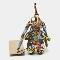 Burberry Multicolor Fabric Graffiti Hare Bag Charm 