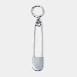 Burberry Safety Pin Silver Tone Key Ring