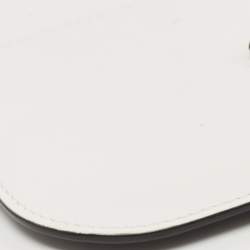 Pre Owned Burberry White/Black Leather Anne Phone Case