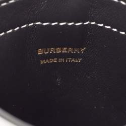Pre Owned Burberry White/Black Leather Anne Phone Case