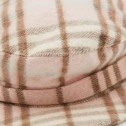 Burberry Light Pink Vintage Check Cashmere Newsboy Cap L