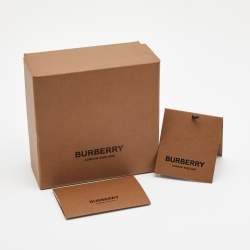 Pre Owned Burberry Bolt Three Tone Metal Ring Set Size 52