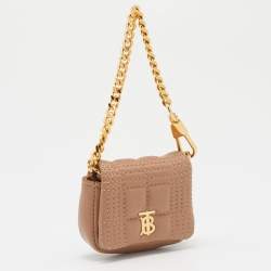 Pre Owned Burberry Beige Quilted Leather AirPods Pro Case 