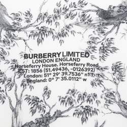 Burberry White Deer Printed Silk Square Scarf