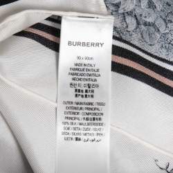 Burberry White Deer Printed Silk Square Scarf
