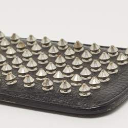 Burberry Black Spike Studded Leather Phone Pouch