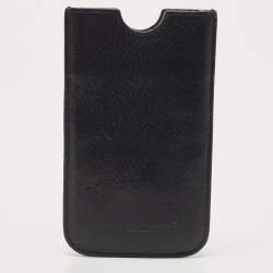Burberry Black Spike Studded Leather Phone Pouch