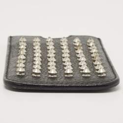 Burberry Black Spike Studded Leather Phone Pouch