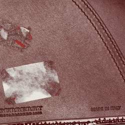 Pre Owned Burberry Burgundy Heart Check PVC and Patent Leather Agenda Cover