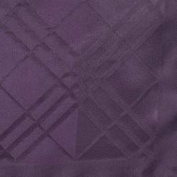 Pre Owned Burberry Purple Checkered Silk Square Scarf