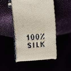 Pre Owned Burberry Purple Checkered Silk Square Scarf