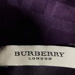 Pre Owned Burberry Purple Checkered Silk Square Scarf