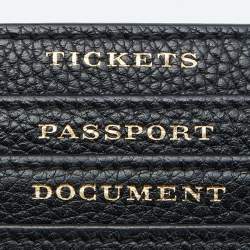  Burberry Black Leather Document Travel Pouch