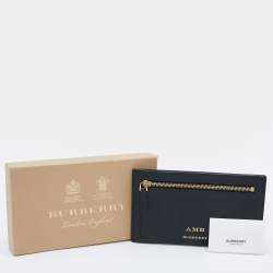  Burberry Black Leather Document Travel Pouch