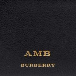  Burberry Black Leather Document Travel Pouch