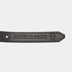 Pre Owned Burberry Metallic/Black Whipstitch Leather Seabrook Slim Belt 70CM