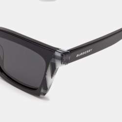 Burberry Black/Grey 4392-U Check Detail Rectangle Sunglasses