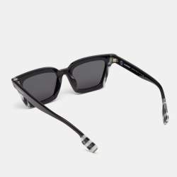 Burberry Black/Grey 4392-U Check Detail Rectangle Sunglasses