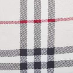 مملوكة مسبقًا Burberry Beige Checked Satin Silk Square Scarf