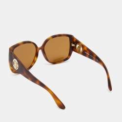 Burberry Matte Brown Tortoise TB Logo Oversized Sunglasses