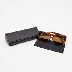 Burberry Matte Brown Tortoise TB Logo Oversized Sunglasses