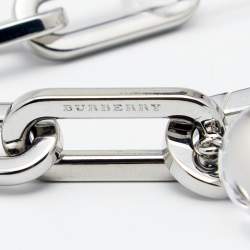 Pre Owned Burberry Palladio Glass Silver Tone Bracelet