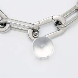 Pre Owned Burberry Palladio Glass Silver Tone Bracelet
