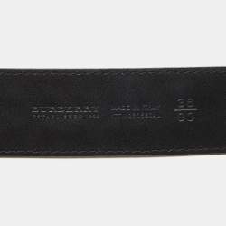 Pre Owned Burberry Multicolor Leather and Nova Check Coated Canvas Buckle Belt 90CM