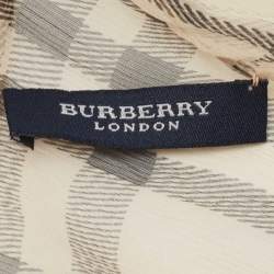 Pre Owned Burberry Beige Check Print Silk Chiffon Stole 