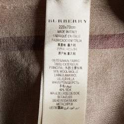 Pre Owned  Burberry Beige Vintage Check Wool & Silk Scarf