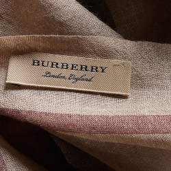 Pre Owned  Burberry Beige Vintage Check Wool & Silk Scarf