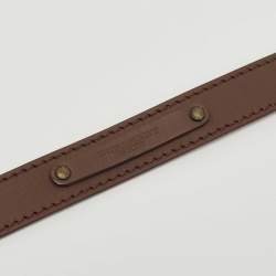 Pre Owned Burberry Dark Brown Leather Buckle Slim Belt