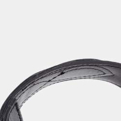 مملوكة مسبقًا Burberry Dark Brown/Beige Haymarket Check PVC and Leather Buckle Belt 100CM