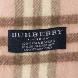مملوكة مسبقًا Burberry Pink Nova Check Cashmere Fringed Stole