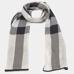 Burberry Grey/Black Giant Check Silk Stole