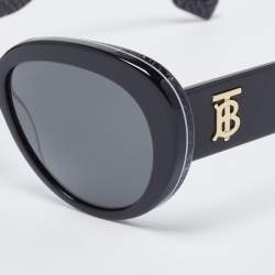 Burberry Black BE 4298 TB Logo Cat Eye Sunglasses