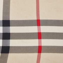 Pre Owned Burberry Beige House Check Print Silk Square Handkerchief