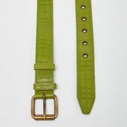 Burberry Green Leather Buckle Belt 100CM