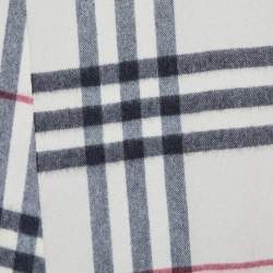 Pre Owned Burberry Beige Giant Check Cashmere Stole
