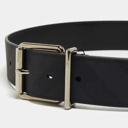 Pre Owned Burberry London Check PVC and Leather Buckle Belt 85CM