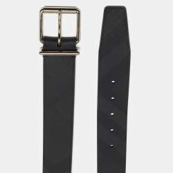 Pre Owned Burberry London Check PVC and Leather Buckle Belt 85CM