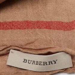 Pre Owned Burberry Beige Giant Check Ombre Wool & Silk Stole 
