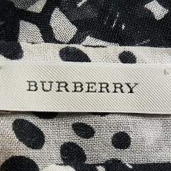 Pre Owned Burberry Beige & Black Printed Wool & Silk Shawl