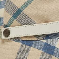 Burberry Beige & Blue Checkered Cotton Bucket hat M