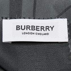 Pre Owned Burberry Grey Silk Argyle Stole
