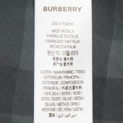 Pre Owned Burberry Grey Silk Argyle Stole