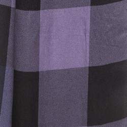مملوكة مسبقًا Burberry Purple Checked Satin Silk Scarf